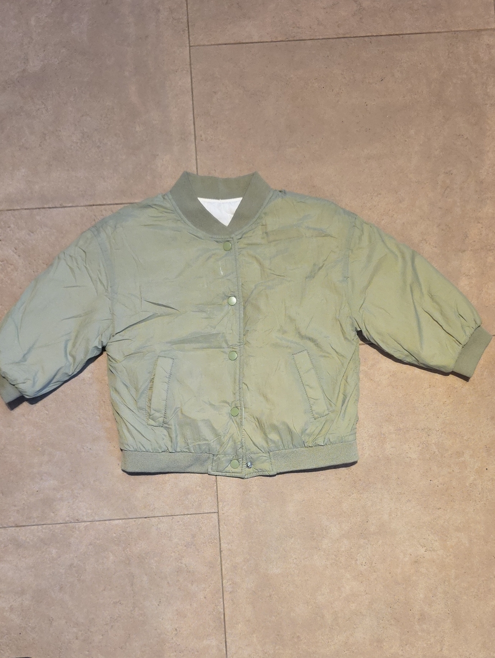 Zara Light Green Girl's Bomber Jacket